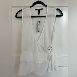 NWT BCBG white sleeveless blouse, small